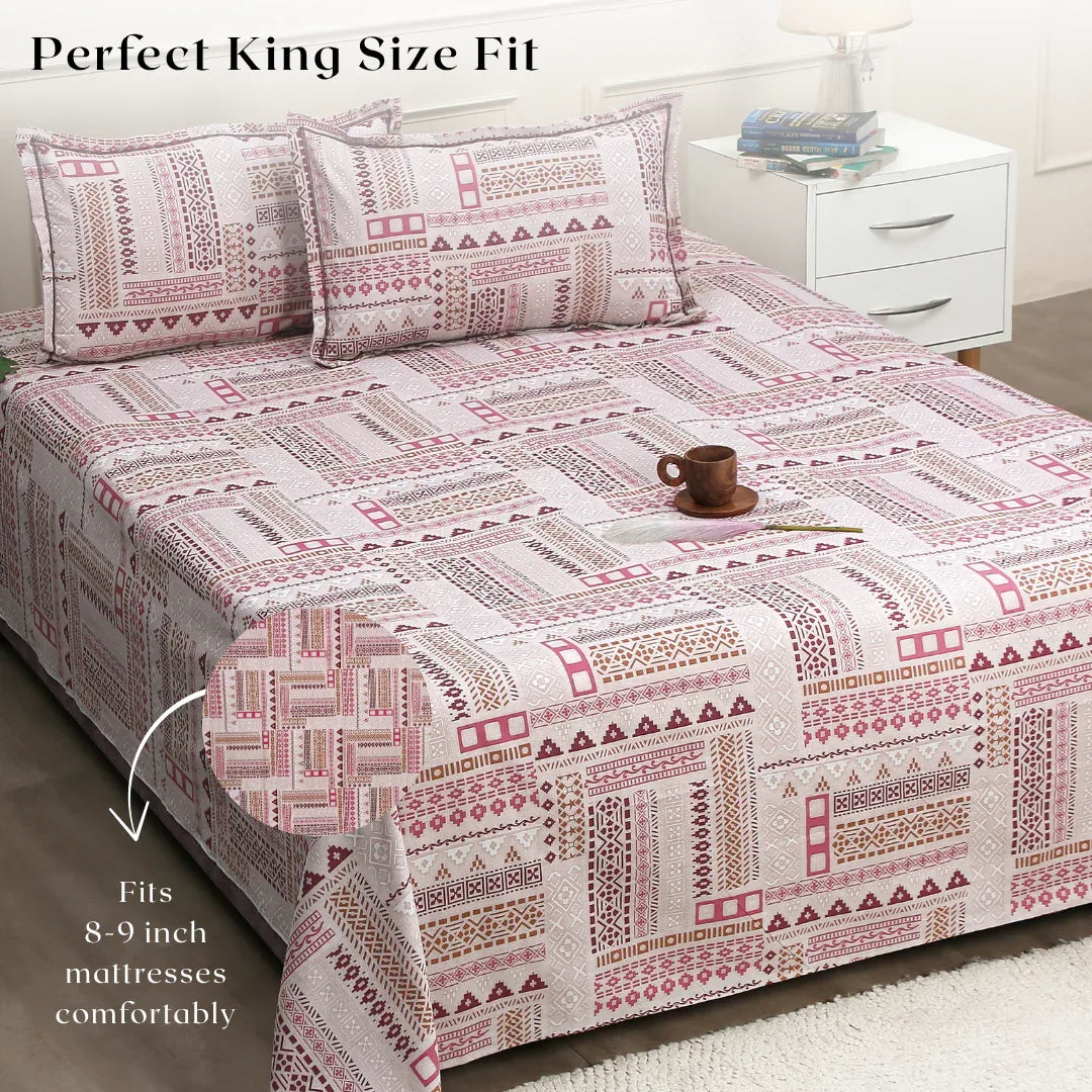 Royale Spread - Mercerized Cotton Bedsheet with two pillowcases | Cream - VIRASAAH