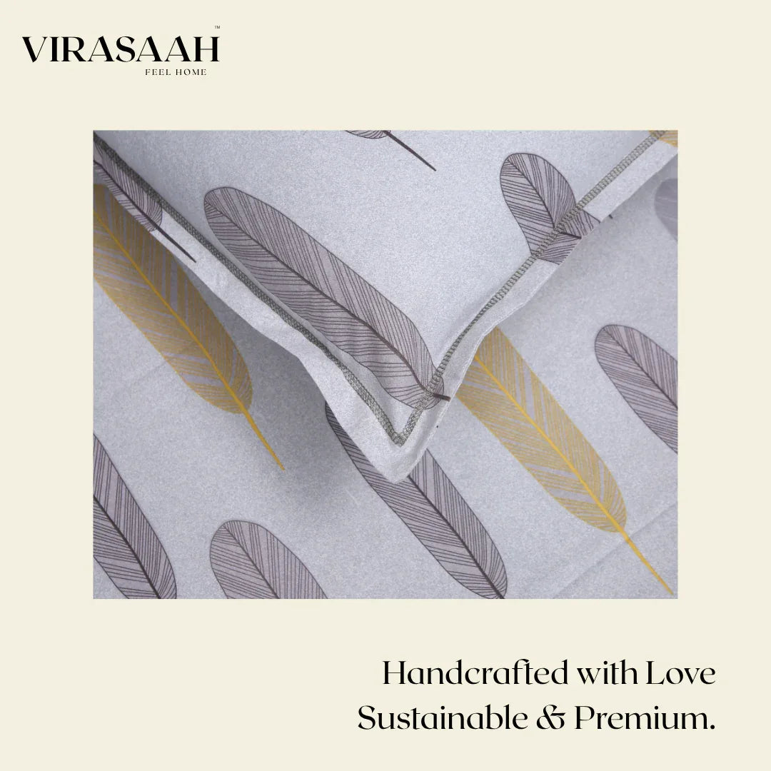 Royale Spread - Mercerized Cotton Bedsheet with two pillowcases | Cream - VIRASAAH