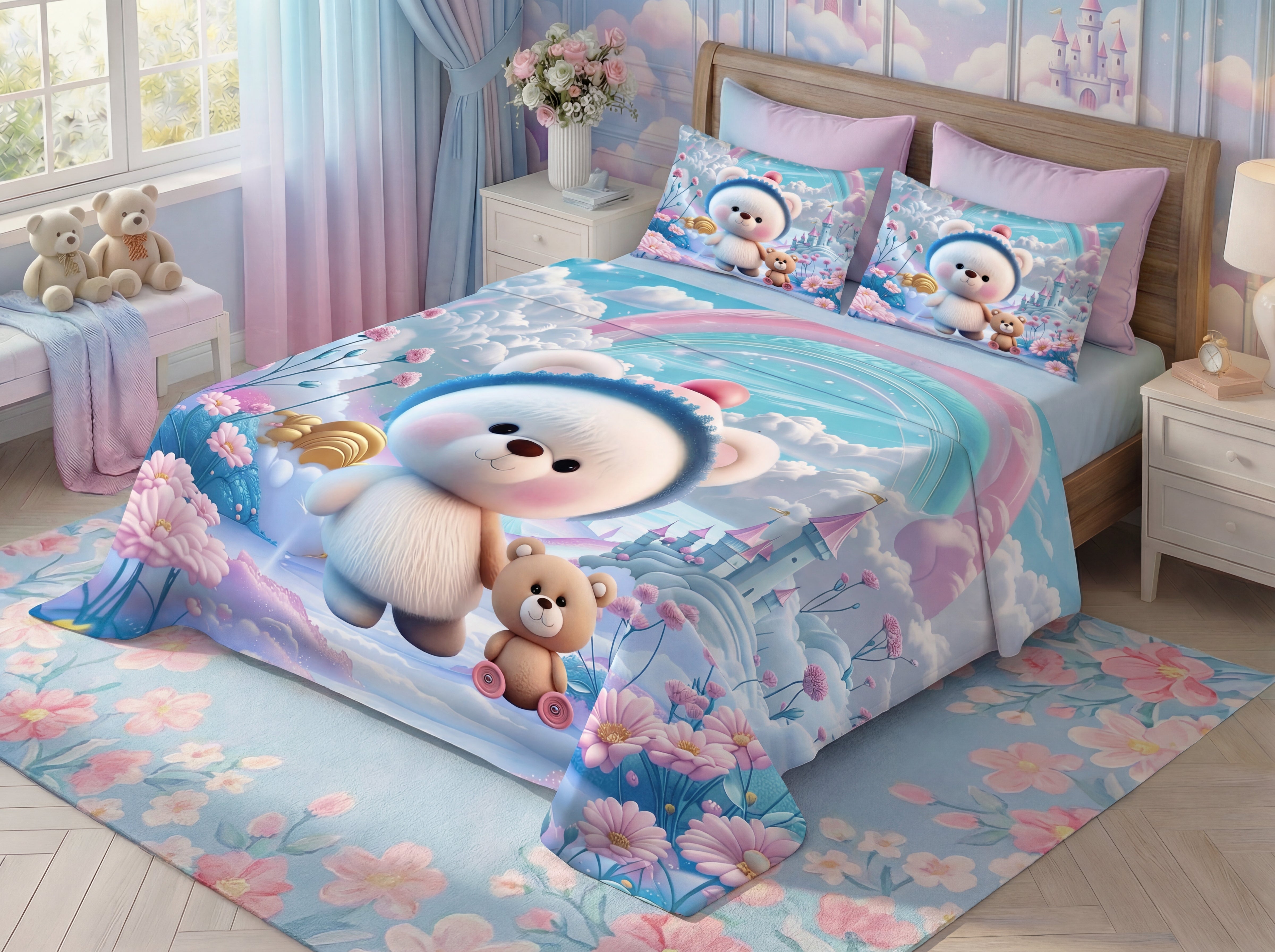 Fairy Tale Magical 7D Bedsheet Set – Blue