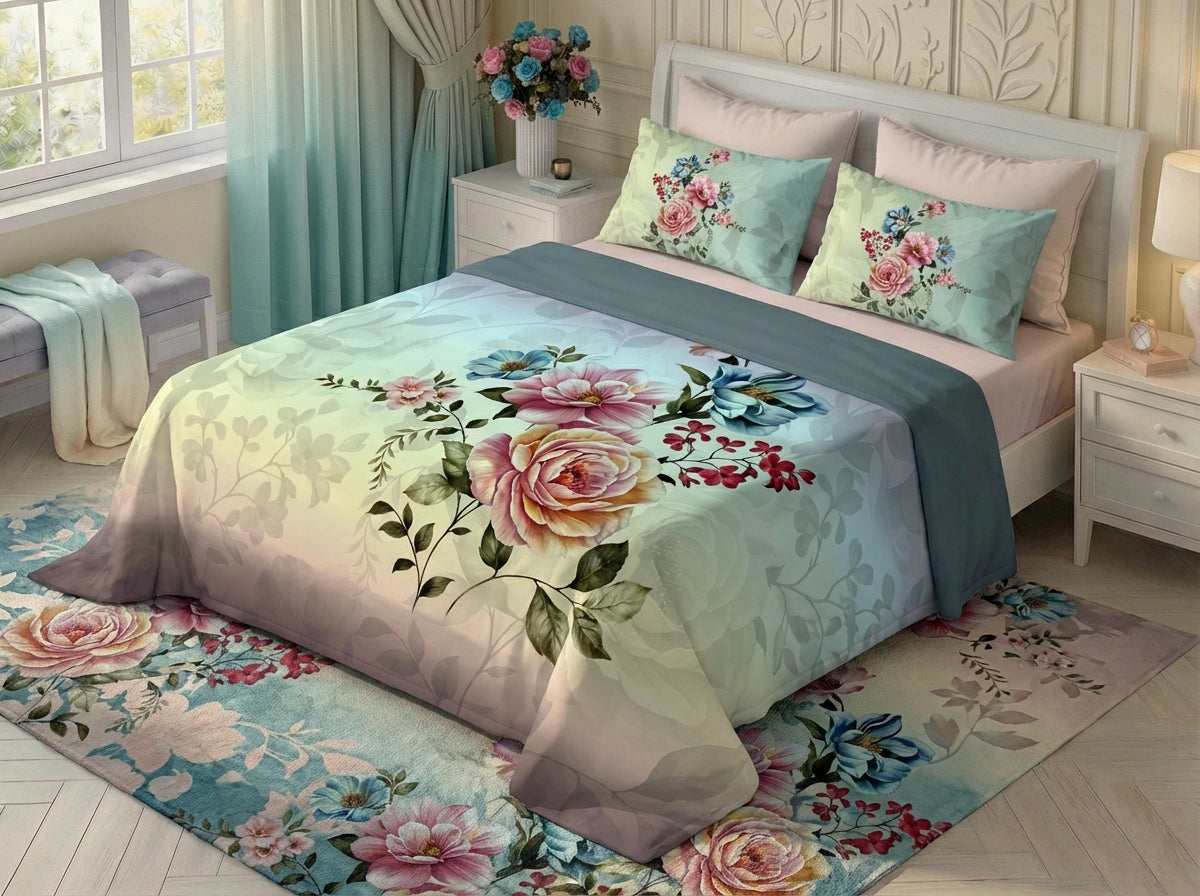 Rose Royale Double Bed Bedsheet Set