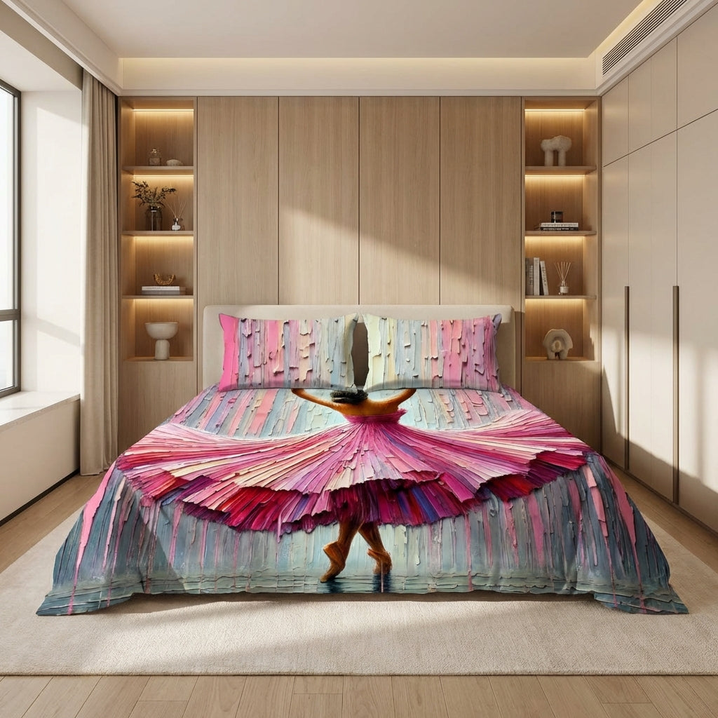 Fairy Tale Dancing Girl 7d Bedsheet Set - Pink