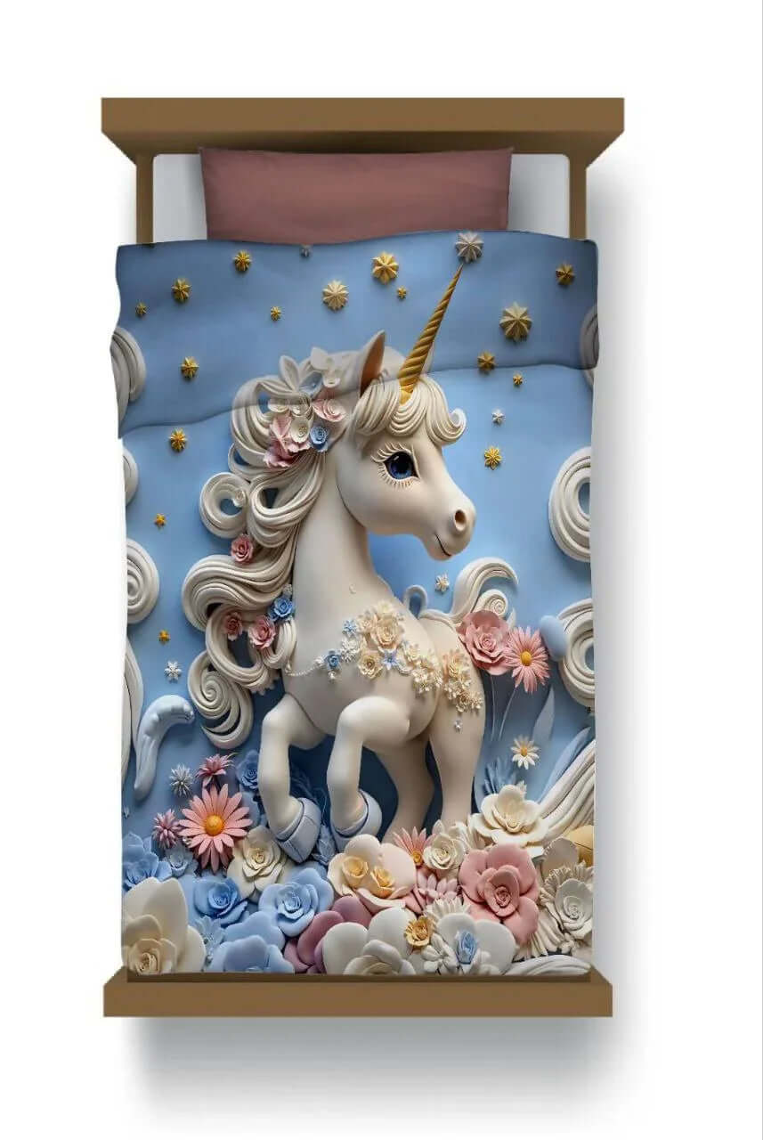 Rivaan Unicorn Fairy Tale Comforter – Premium Single Bed Comforter for Kids - VIRASAAH