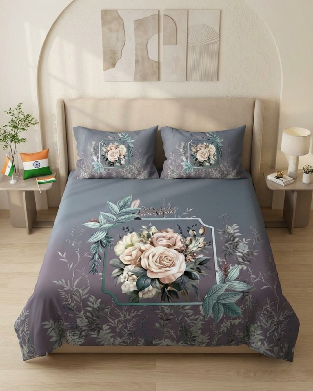 Fairy Tale Ivory Petals 7D Bedsheet Set