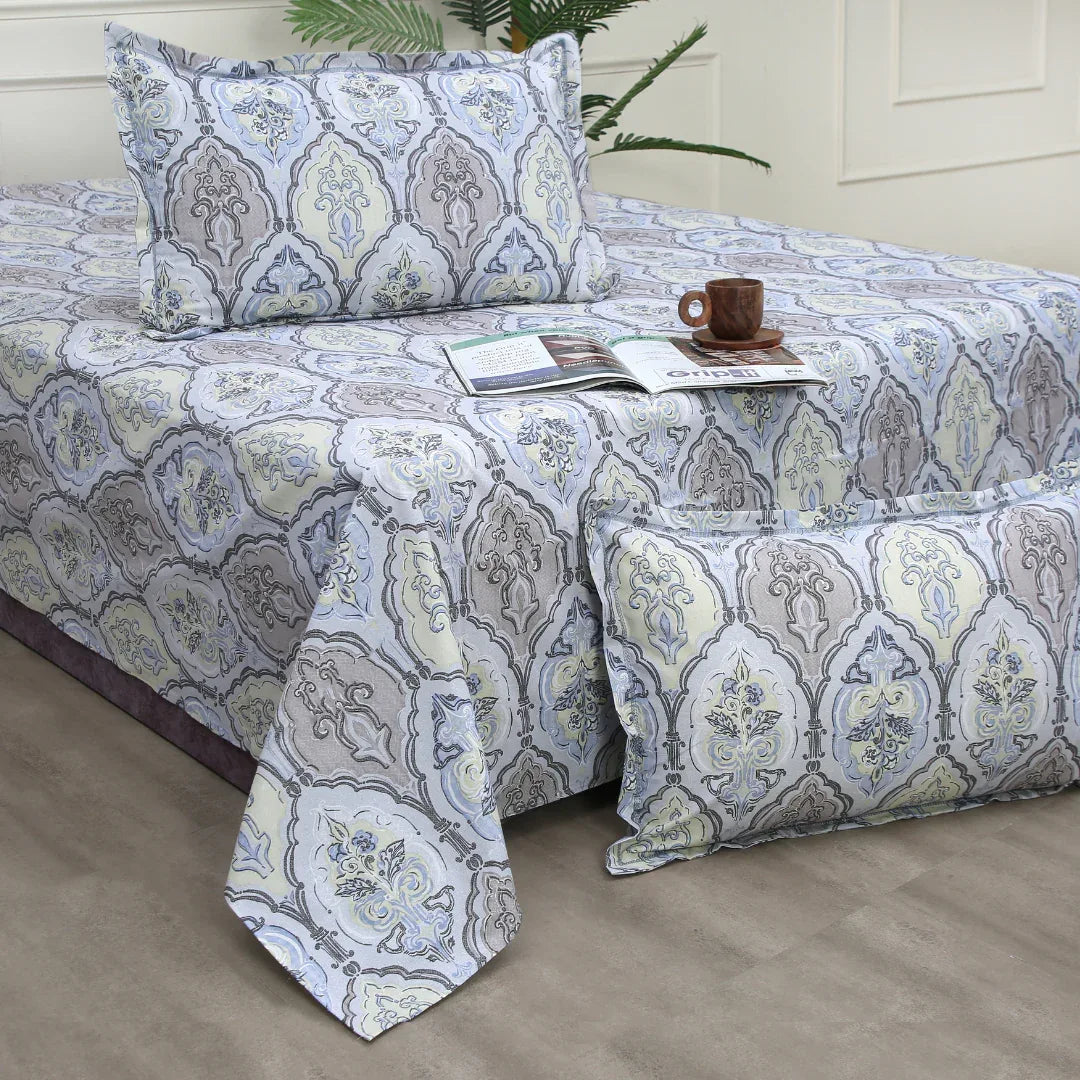Royale Spread - Mercerized Cotton Bedsheet with two pillowcases | colorful - VIRASAAH
