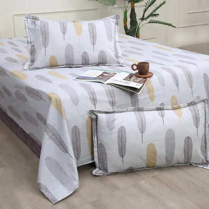 Royale Spread - Mercerized Cotton Bedsheet with two pillowcases | Cream - VIRASAAH
