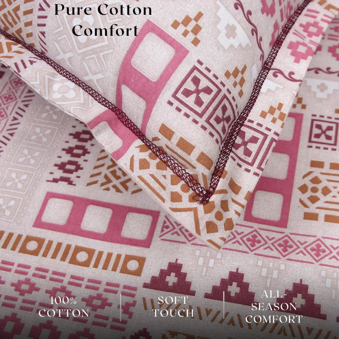 Royale Spread - Mercerized Cotton Bedsheet with two pillowcases | Cream - VIRASAAH