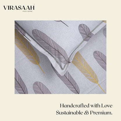 Royale Spread - Mercerized Cotton Bedsheet with two pillowcases | Cream - VIRASAAH