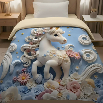 Rivaan Unicorn Fairy Tale Comforter – Premium Single Bed Comforter for Kids - VIRASAAH