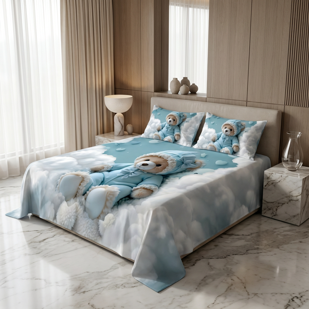 Fairy Tale SkyBuddy 7D Bedsheet Set – Blue