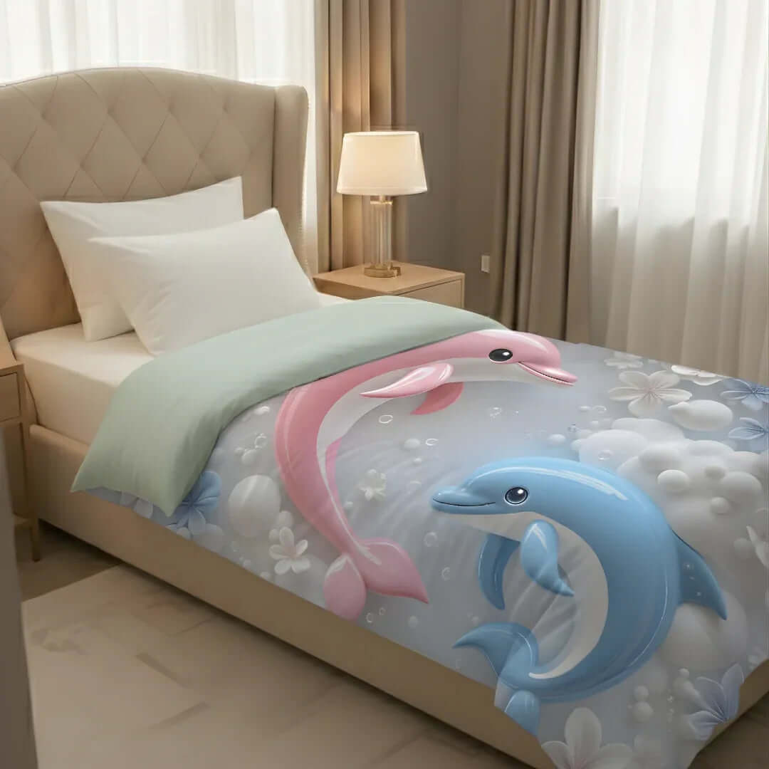 Rivaan Dolphin Fairy Tale Comforter – Premium Single Bed Comforter for Kids - VIRASAAH