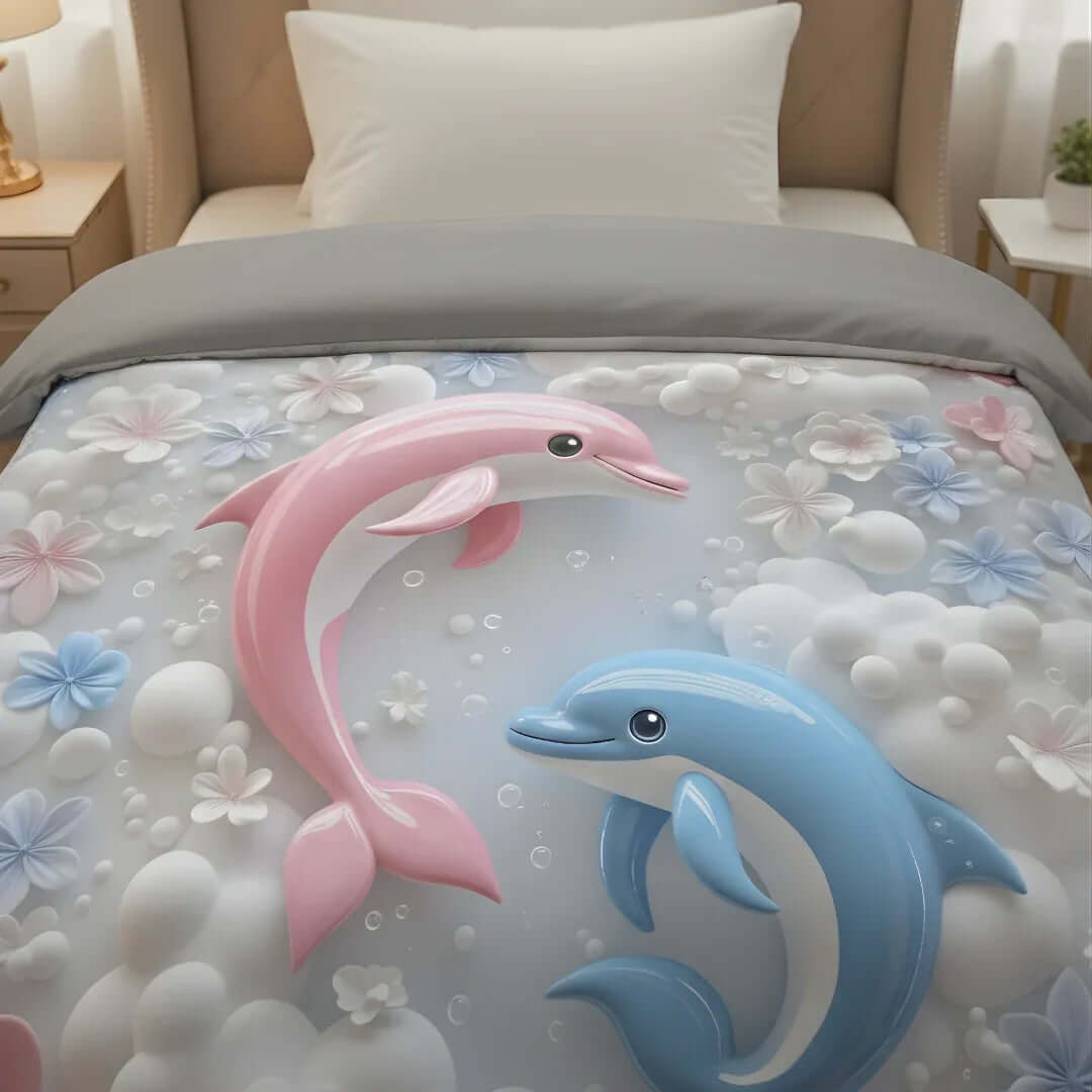 Rivaan Dolphin Fairy Tale Comforter – Premium Single Bed Comforter for Kids - VIRASAAH