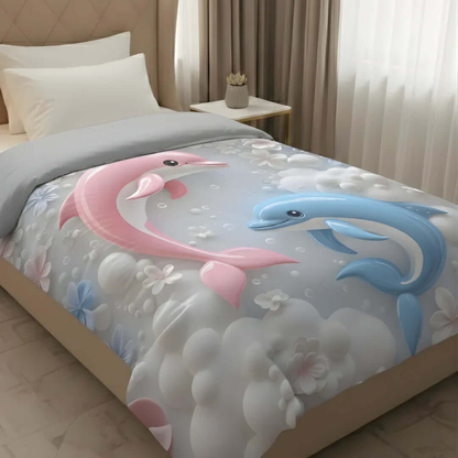 Rivaan Dolphin Fairy Tale Comforter – Premium Single Bed Comforter for Kids - VIRASAAH