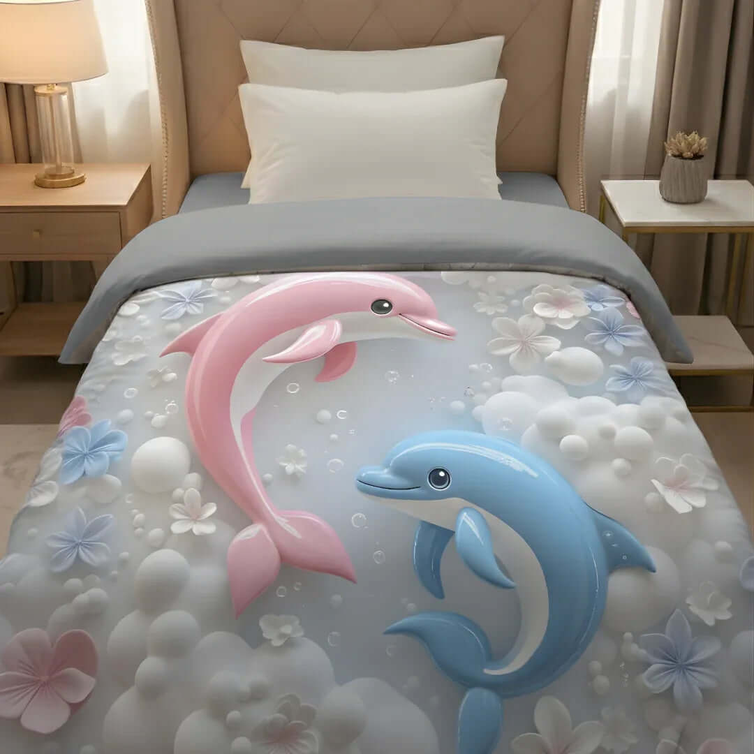 Rivaan Dolphin Fairy Tale Comforter – Premium Single Bed Comforter for Kids - VIRASAAH