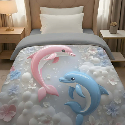 Rivaan Dolphin Fairy Tale Comforter – Premium Single Bed Comforter for Kids - VIRASAAH