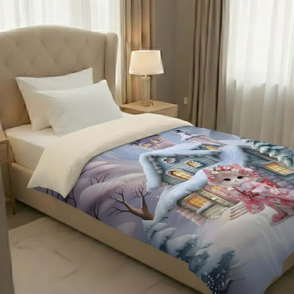 Rivaan Fairy Tale Snowcat Comforter – Premium Single Bed Comforter for Kids - VIRASAAH