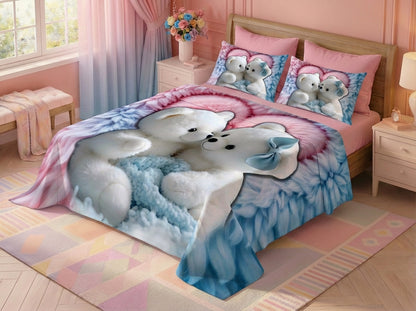 Fair Tale Cotton Cuddles 7D Bedsheet Set - (red blue)