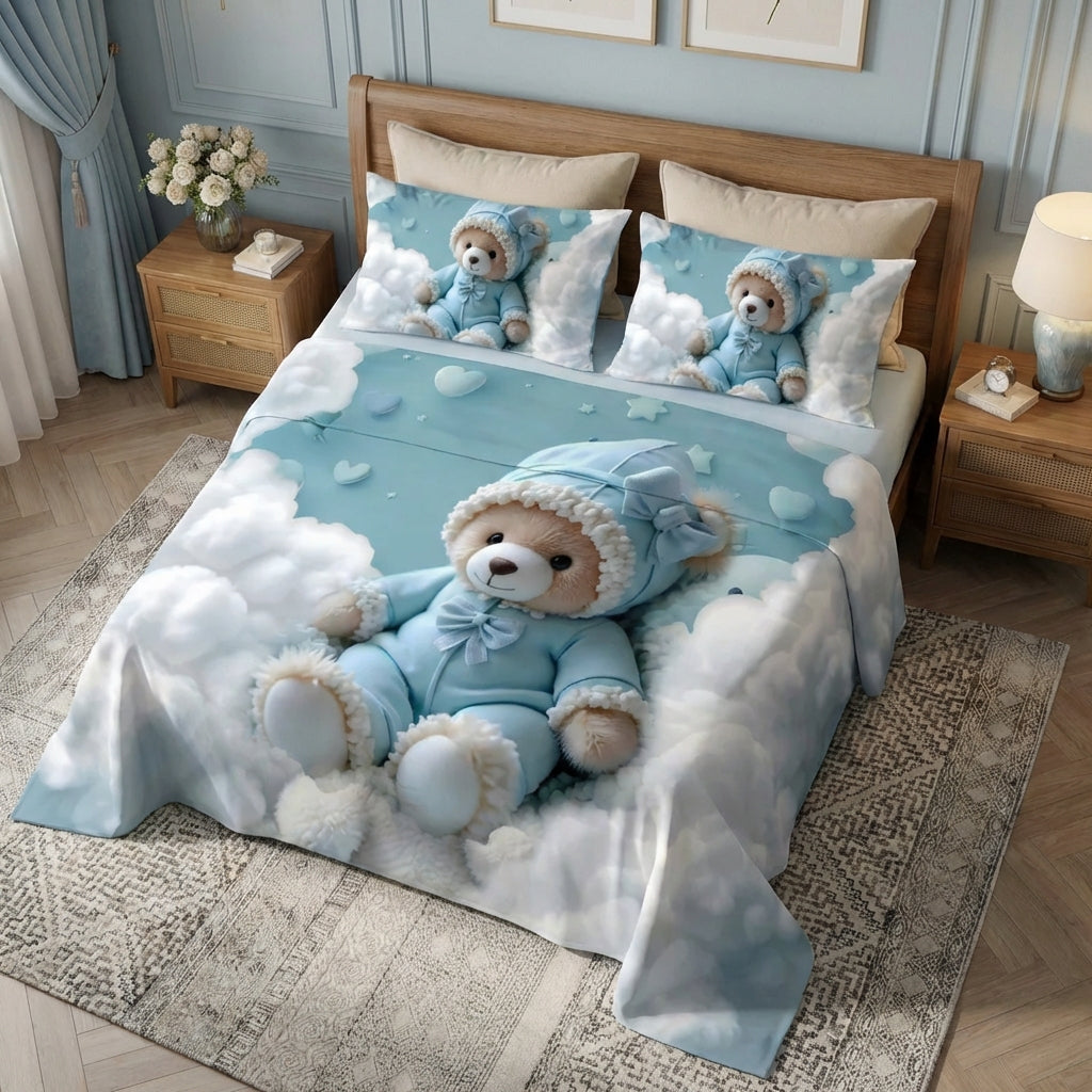 Fairy Tale SkyBuddy 7D Bedsheet Set – Blue