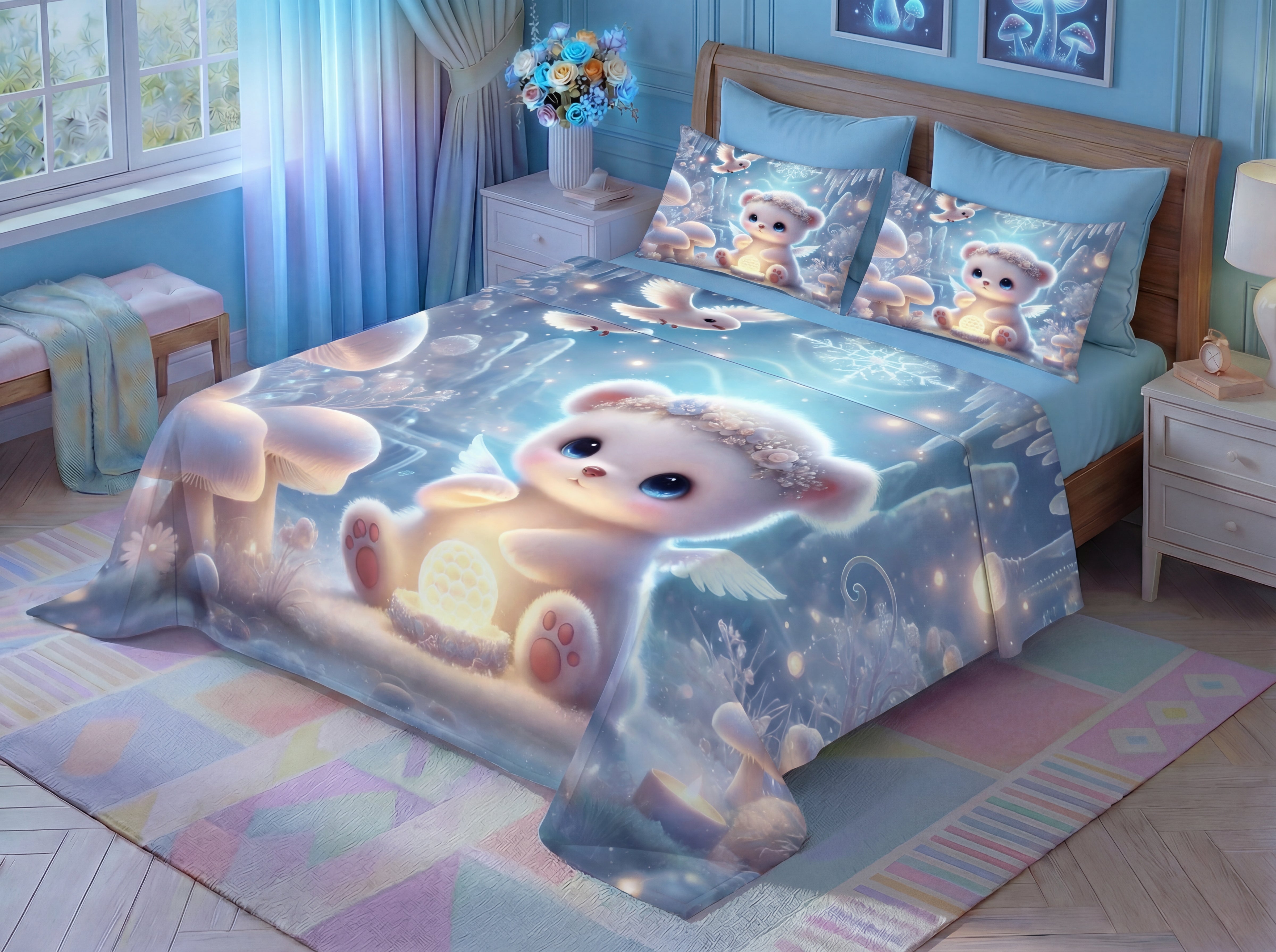 Fairy Tale Little Buddy 7D Bedsheet Set - Blue