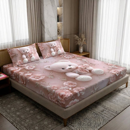 Fairy Tale Baby Teddy 7D Bedsheet Set – Pink