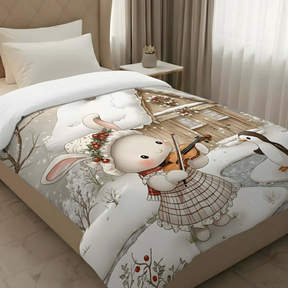 Rivaan Fairy Tale SnowRabbit Comforter – Premium Single Bed Comforter for Kids - VIRASAAH