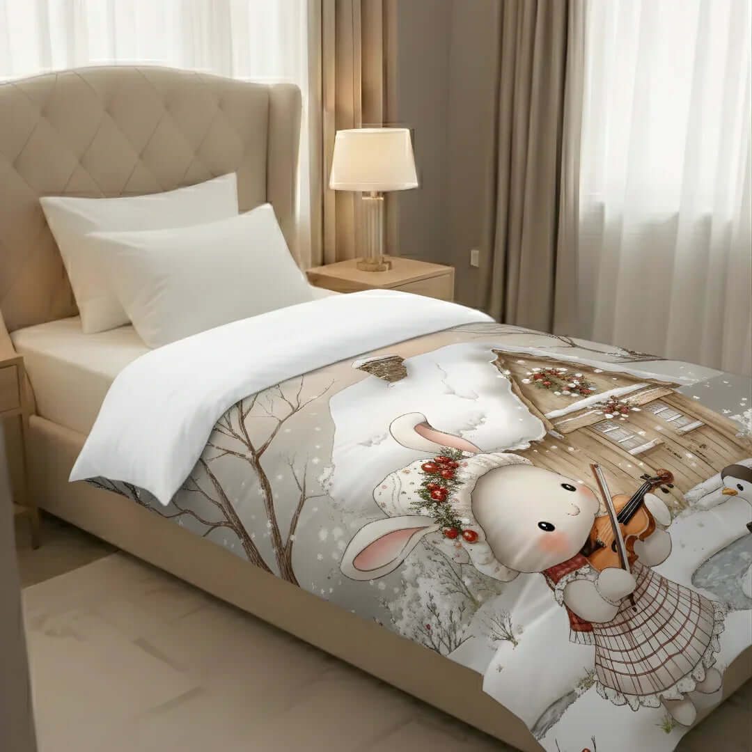 Rivaan Fairy Tale SnowRabbit Comforter – Premium Single Bed Comforter for Kids - VIRASAAH
