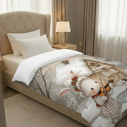 Rivaan Fairy Tale SnowRabbit Comforter – Premium Single Bed Comforter for Kids - VIRASAAH
