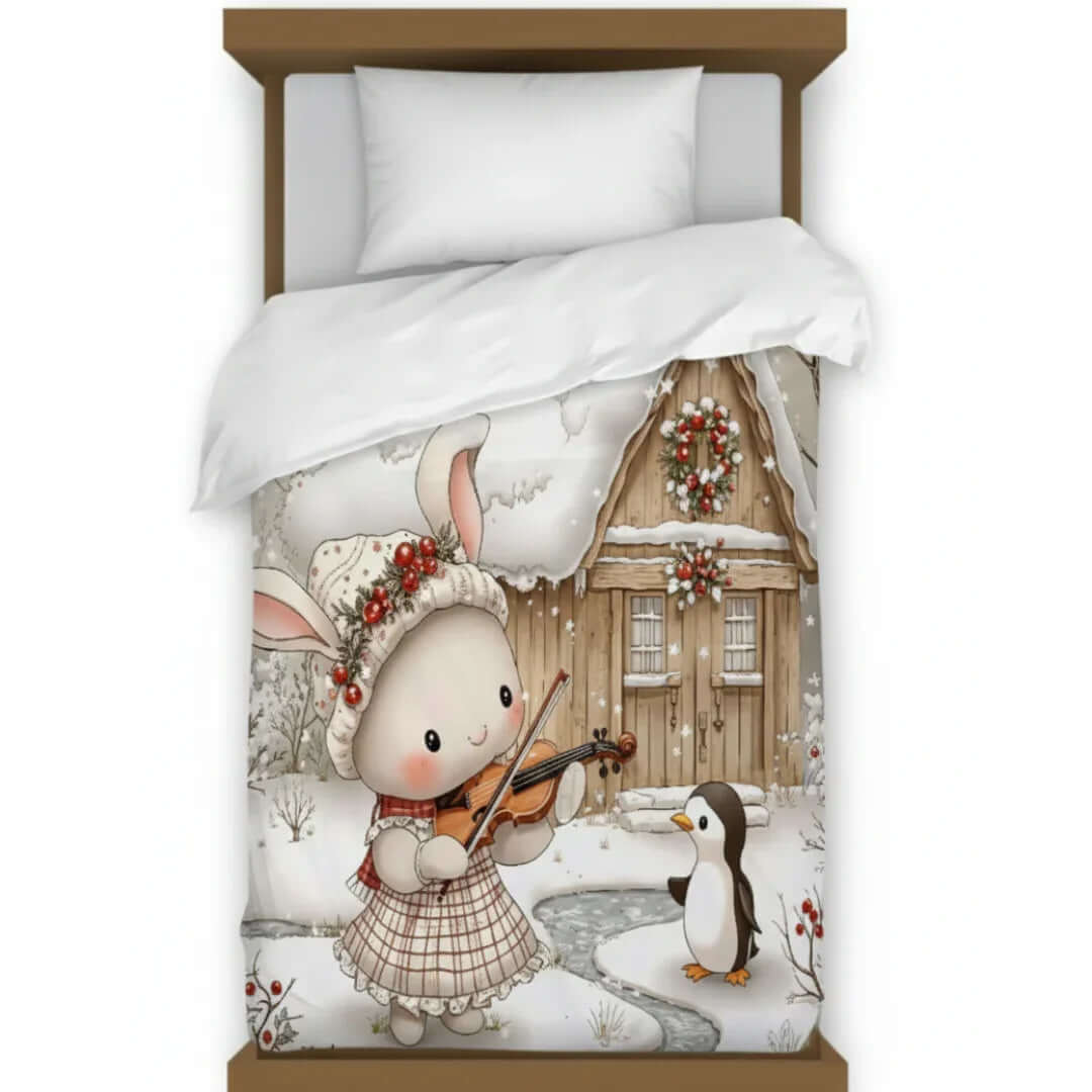 Rivaan Fairy Tale SnowRabbit Comforter – Premium Single Bed Comforter for Kids - VIRASAAH