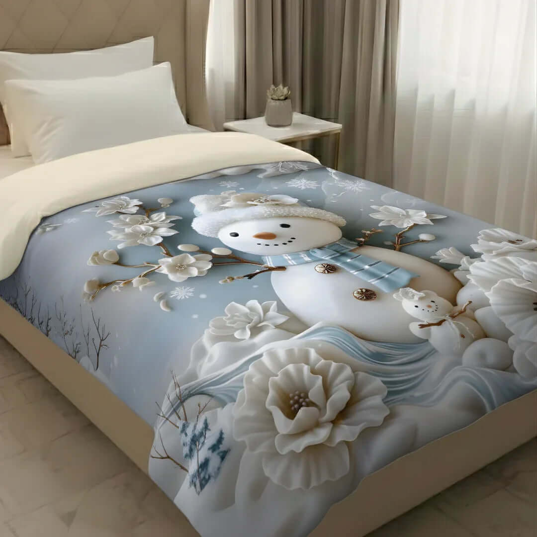 3. Rivaan Fairy Tale SnowMan Comforter – Premium Single Bed Comforter for Kids - VIRASAAH