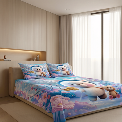 Fairy Tale Magical 7D Bedsheet  Set – Blue