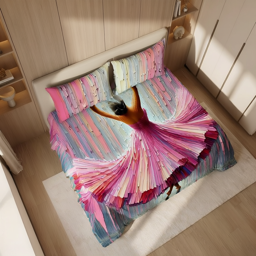 Fairy Tale Dancing Girl 7d Bedsheet Set - Pink