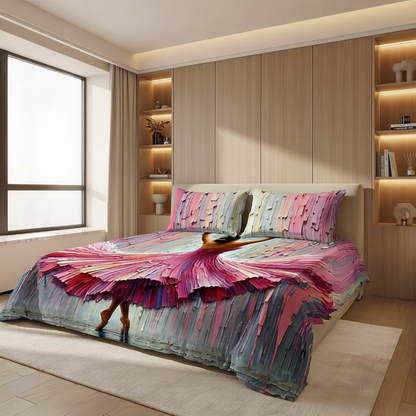 Fairy Tale Dancing Girl 7d Bedsheet Set - Pink