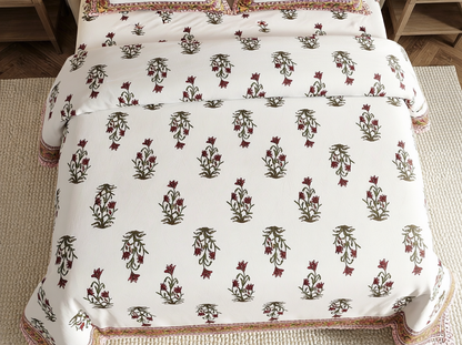 Mundari - 350 TC Handblock Pure Cotton Bedsheet Set