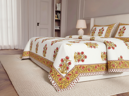 Anokhi - 350 TC Handblock Pure Cotton Bedsheet set