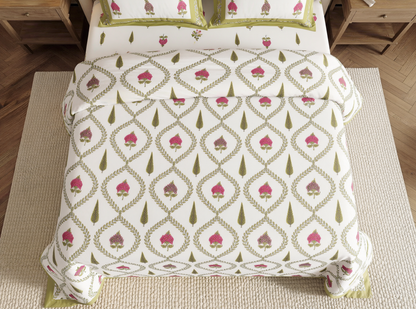 Sanskriti - 350 TC Handblock Pure Cotton Bedsheet Set